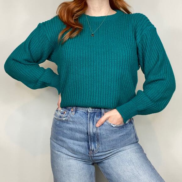 Vintage Saugatuck Company Size Medium Deep Turquoise Crewneck Sweater - Picture 1 of 13